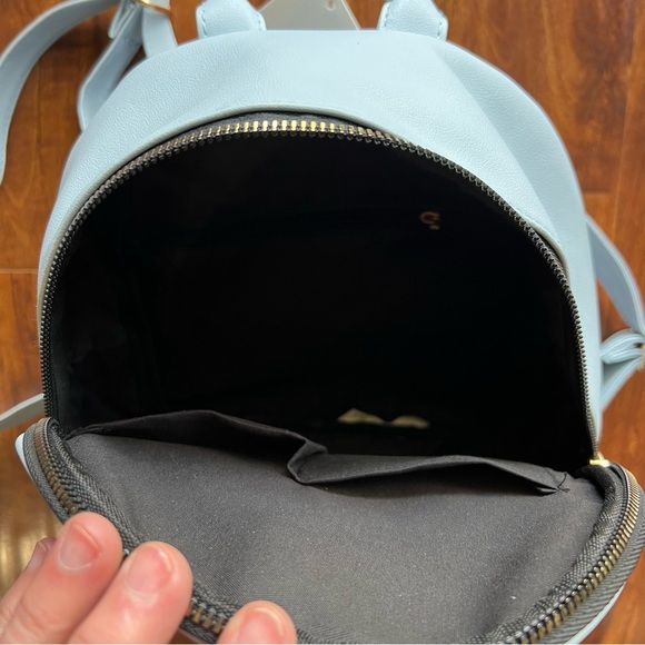 NWT Vegan Baby Blue Quilted Backpack Satchel Bag Purse with Pockets - Picture 7 of 9